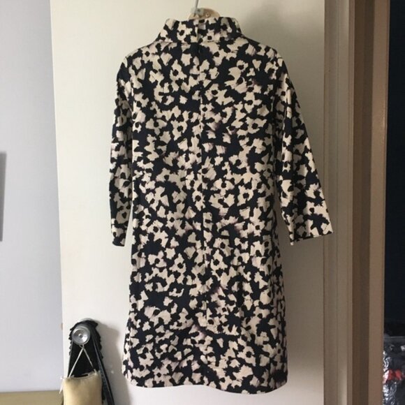 COS Stretch Cotton Mock Neck Black + Cream Dress 2 - Picture 4 of 5